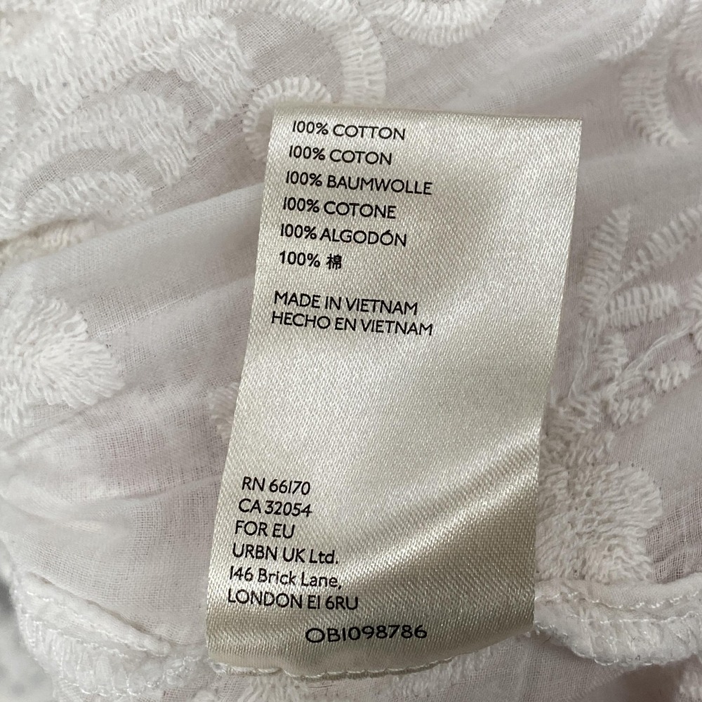 Pilcro Anthropologie Blouse Womens Small White Sheer Embroidered Boho Top - Picture 8 of 13